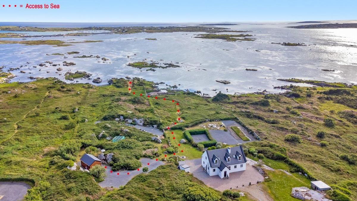Seaside Log Cabin, Carna Villa Luaran gambar